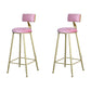 Glam Armless Backrest Counter Stool Steel Cafe Bar Stool with Cushion and Pedal Nude Pink 2 Piece Set Clearhalo 'Bar Furniture' 'Bar Stools' 'bar_stools' 'furn' 'furn_bar_stools' 'Furniture' 'Kitchen & Dining Furniture' 5356815