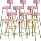 Glam Armless Backrest Counter Stool Steel Cafe Bar Stool with Cushion and Pedal Nude Pink 8 Piece Set Clearhalo 'Bar Furniture' 'Bar Stools' 'bar_stools' 'furn' 'furn_bar_stools' 'Furniture' 'Kitchen & Dining Furniture' 5356818