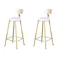 Glam Armless Backrest Counter Stool Steel Cafe Bar Stool with Cushion and Pedal White 2 Piece Set Clearhalo 'Bar Furniture' 'Bar Stools' 'bar_stools' 'furn' 'furn_bar_stools' 'Furniture' 'Kitchen & Dining Furniture' 5356819