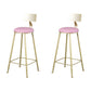 Glam Armless Backrest Counter Stool Steel Cafe Bar Stool with Cushion and Pedal Pink 2 Piece Set Clearhalo 'Bar Furniture' 'Bar Stools' 'bar_stools' 'furn' 'furn_bar_stools' 'Furniture' 'Kitchen & Dining Furniture' 5356823