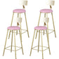 Glam Armless Backrest Counter Stool Steel Cafe Bar Stool with Cushion and Pedal Pink 4 Piece Set Clearhalo 'Bar Furniture' 'Bar Stools' 'bar_stools' 'furn' 'furn_bar_stools' 'Furniture' 'Kitchen & Dining Furniture' 5356824