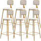 Glam Armless Backrest Counter Stool Steel Cafe Bar Stool with Cushion and Pedal Gloss White 6 Piece Set Clearhalo 'Bar Furniture' 'Bar Stools' 'bar_stools' 'furn' 'furn_bar_stools' 'Furniture' 'Kitchen & Dining Furniture' 5356829