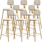 Glam Armless Backrest Counter Stool Steel Cafe Bar Stool with Cushion and Pedal Gloss White 8 Piece Set Clearhalo 'Bar Furniture' 'Bar Stools' 'bar_stools' 'furn' 'furn_bar_stools' 'Furniture' 'Kitchen & Dining Furniture' 5356830