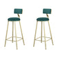 Glam Armless Backrest Counter Stool Steel Cafe Bar Stool with Cushion and Pedal Green 2 Piece Set Clearhalo 'Bar Furniture' 'Bar Stools' 'bar_stools' 'furn' 'furn_bar_stools' 'Furniture' 'Kitchen & Dining Furniture' 5356831