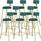 Glam Armless Backrest Counter Stool Steel Cafe Bar Stool with Cushion and Pedal Green 8 Piece Set Clearhalo 'Bar Furniture' 'Bar Stools' 'bar_stools' 'furn' 'furn_bar_stools' 'Furniture' 'Kitchen & Dining Furniture' 5356834