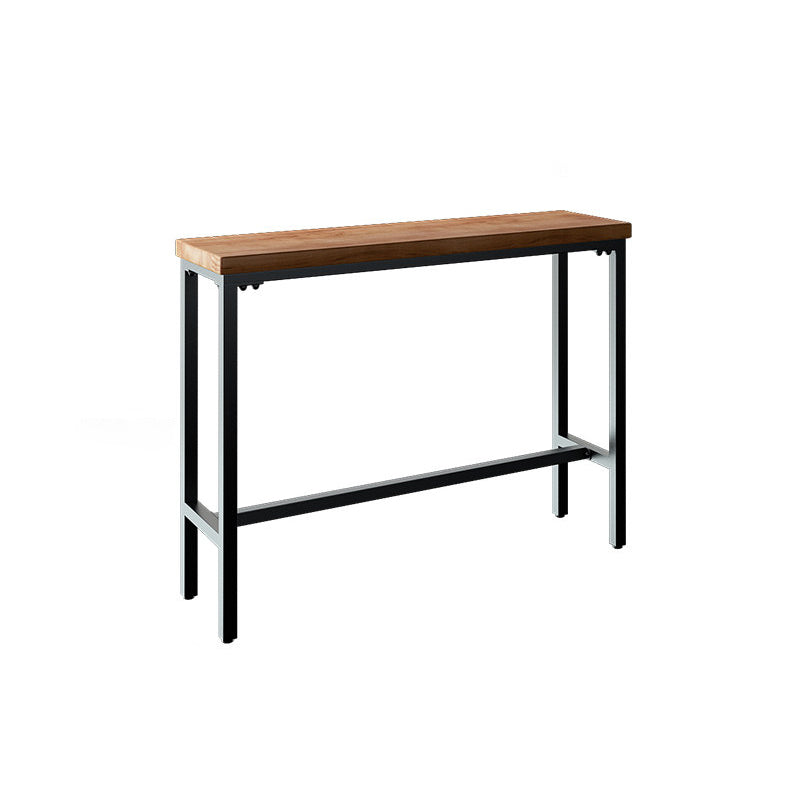 Industrial Rectangle Solid Wood Bar Table Set 1/3/4/5/9 Pieces Counter Table with Stools Brown 55"L x 16"W Clearhalo 'Bar Furniture' 'furn' 'furn_home_bar_bar_sets' 'Furniture' 'Home Bars & Bar Sets' 'home_bar_bar_sets' 'Kitchen & Dining Furniture' 5356983