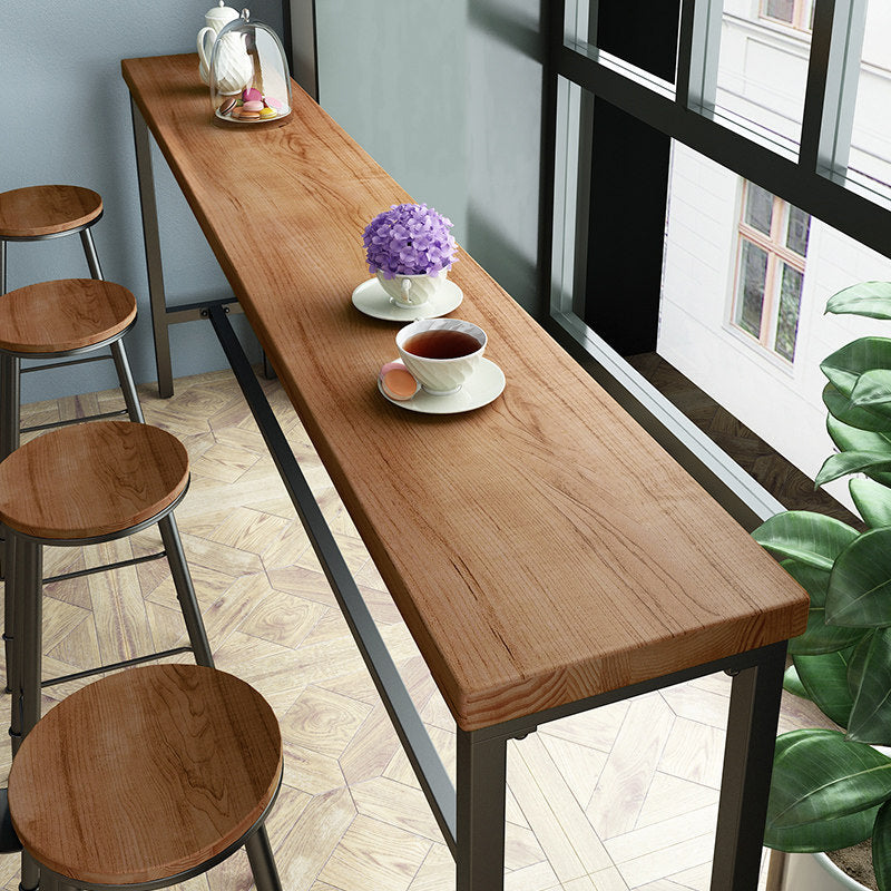 Industrial Rectangle Solid Wood Bar Table Set 1/3/4/5/9 Pieces Counter Table with Stools Clearhalo 'Bar Furniture' 'furn' 'furn_home_bar_bar_sets' 'Furniture' 'Home Bars & Bar Sets' 'home_bar_bar_sets' 'Kitchen & Dining Furniture' 5356984