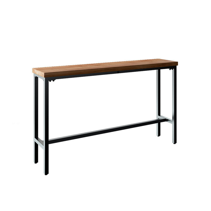 Industrial Rectangle Solid Wood Bar Table Set 1/3/4/5/9 Pieces Counter Table with Stools Brown 71"L x 16"W Clearhalo 'Bar Furniture' 'furn' 'furn_home_bar_bar_sets' 'Furniture' 'Home Bars & Bar Sets' 'home_bar_bar_sets' 'Kitchen & Dining Furniture' 5356987
