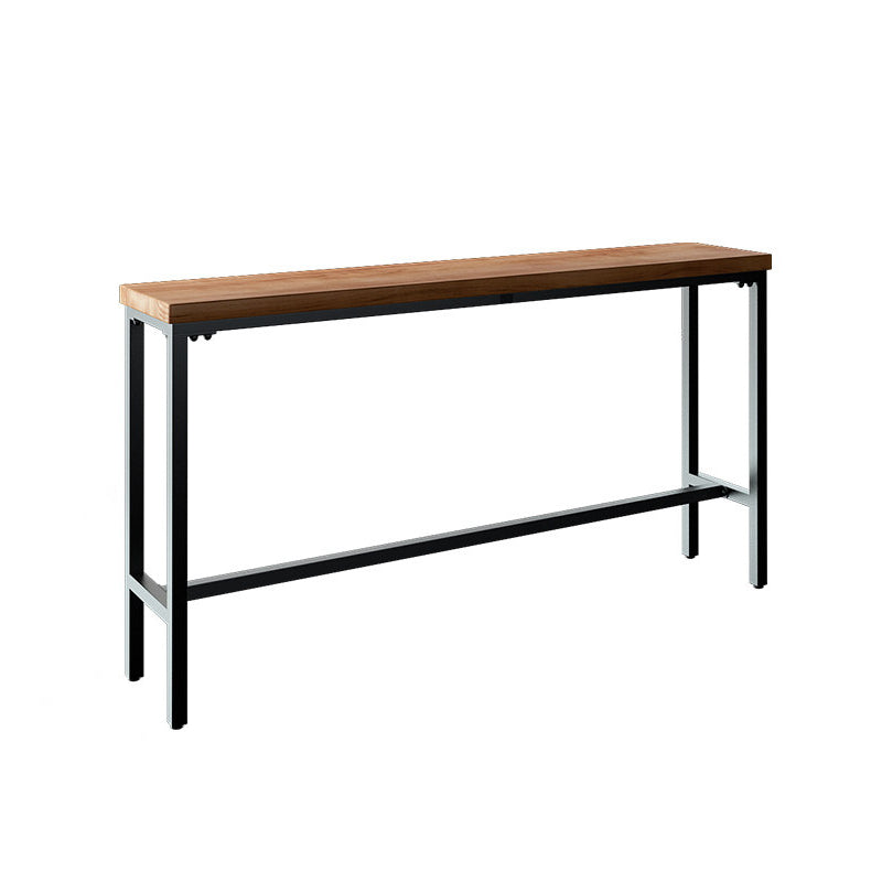 Industrial Rectangle Solid Wood Bar Table Set 1/3/4/5/9 Pieces Counter Table with Stools Brown 79"L x 16"W Clearhalo 'Bar Furniture' 'furn' 'furn_home_bar_bar_sets' 'Furniture' 'Home Bars & Bar Sets' 'home_bar_bar_sets' 'Kitchen & Dining Furniture' 5356989