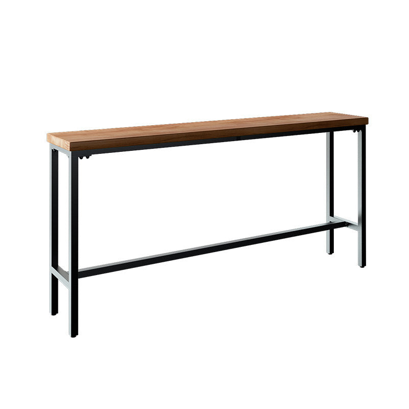 Industrial Rectangle Solid Wood Bar Table Set 1/3/4/5/9 Pieces Counter Table with Stools Brown 87"L x 16"W Clearhalo 'Bar Furniture' 'furn' 'furn_home_bar_bar_sets' 'Furniture' 'Home Bars & Bar Sets' 'home_bar_bar_sets' 'Kitchen & Dining Furniture' 5356992