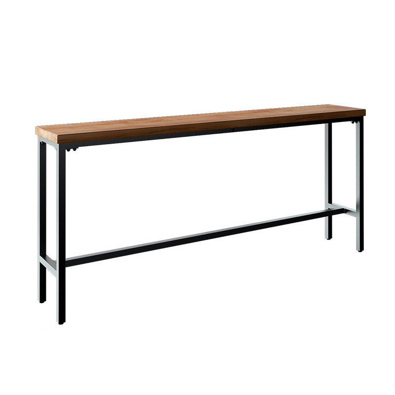 Industrial Rectangle Solid Wood Bar Table Set 1/3/4/5/9 Pieces Counter Table with Stools Brown 94"L x 16"W Clearhalo 'Bar Furniture' 'furn' 'furn_home_bar_bar_sets' 'Furniture' 'Home Bars & Bar Sets' 'home_bar_bar_sets' 'Kitchen & Dining Furniture' 5356994
