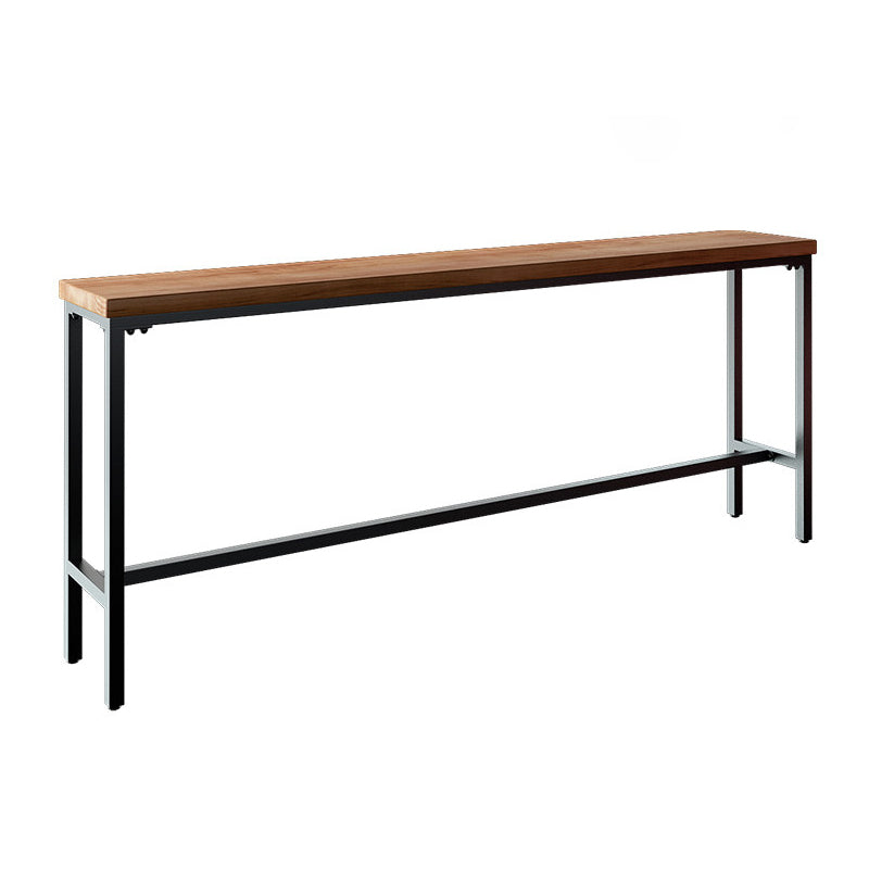 Industrial Rectangle Solid Wood Bar Table Set 1/3/4/5/9 Pieces Counter Table with Stools Brown 102"L x 16"W Clearhalo 'Bar Furniture' 'furn' 'furn_home_bar_bar_sets' 'Furniture' 'Home Bars & Bar Sets' 'home_bar_bar_sets' 'Kitchen & Dining Furniture' 5356995