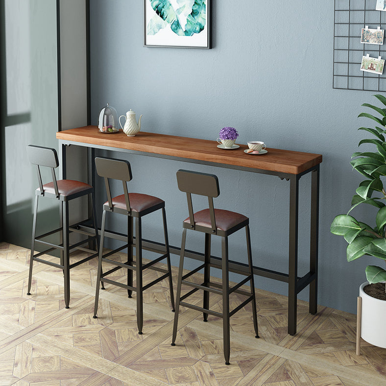 Industrial Rectangle Solid Wood Bar Table Set 1/3/4/5/9 Pieces Counter Table with Stools Clearhalo 'Bar Furniture' 'furn' 'furn_home_bar_bar_sets' 'Furniture' 'Home Bars & Bar Sets' 'home_bar_bar_sets' 'Kitchen & Dining Furniture' 5356996
