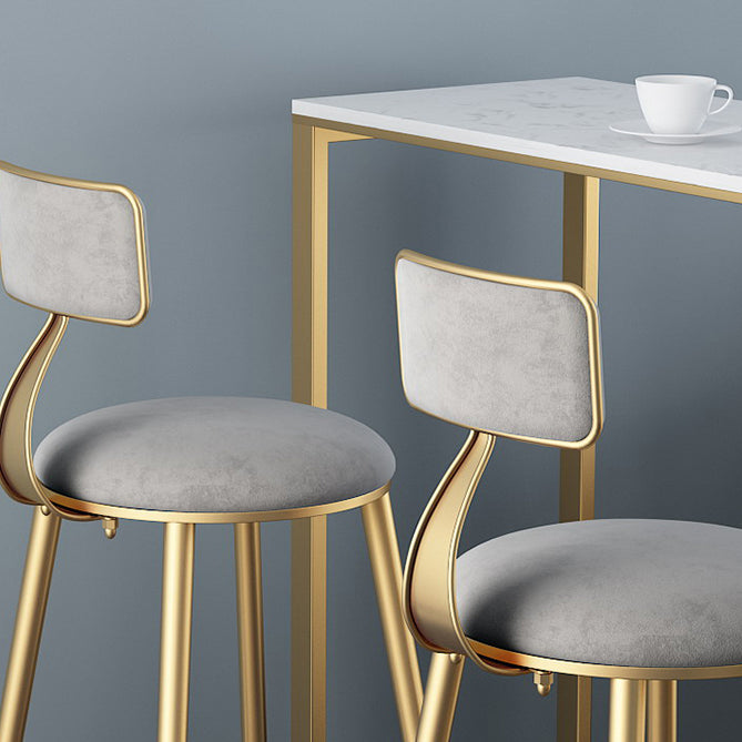 1/3 Piezas GlamoM Iron Bistro Set White Rectangle Faux Marble Top Table Plana con estante