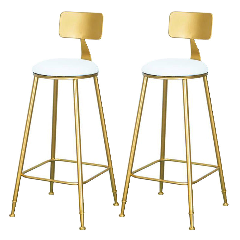 Living Room Glam Counter Height Set 1/2/3 Pieces Marble White Top Bistro Set Gold 30"H Stools (Set of 2) Clearhalo 'Bar Furniture' 'furn' 'furn_home_bar_bar_sets' 'Furniture' 'Home Bars & Bar Sets' 'home_bar_bar_sets' 'Kitchen & Dining Furniture' 5357058