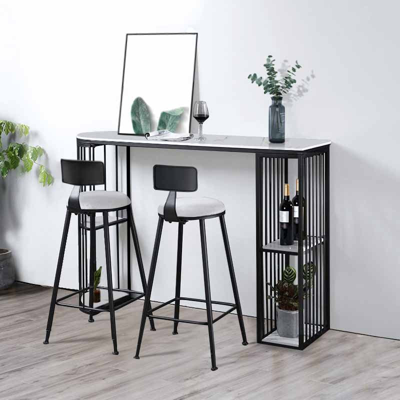 Living Room Glam Counter Height Set 1/2/3 Pieces Marble White Top Bistro Set Clearhalo 'Bar Furniture' 'furn' 'furn_home_bar_bar_sets' 'Furniture' 'Home Bars & Bar Sets' 'home_bar_bar_sets' 'Kitchen & Dining Furniture' 5357059