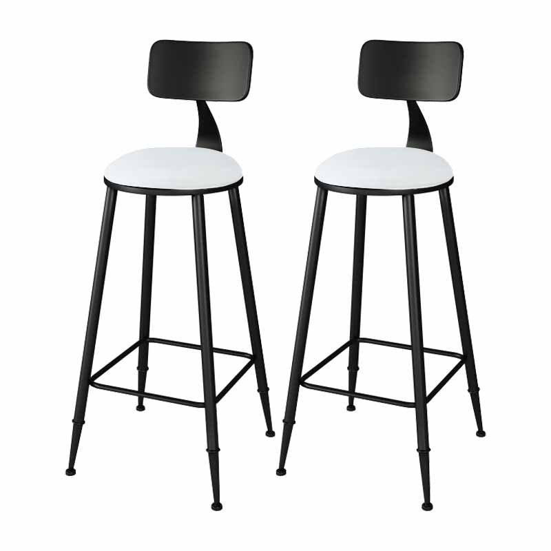 Living Room Glam Counter Height Set 1/2/3 Pieces Marble White Top Bistro Set Black 30"H Stools (Set of 2) Clearhalo 'Bar Furniture' 'furn' 'furn_home_bar_bar_sets' 'Furniture' 'Home Bars & Bar Sets' 'home_bar_bar_sets' 'Kitchen & Dining Furniture' 5357060