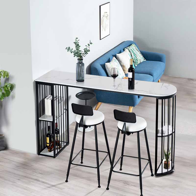Living Room Glam Counter Height Set 1/2/3 Pieces Marble White Top Bistro Set Clearhalo 'Bar Furniture' 'furn' 'furn_home_bar_bar_sets' 'Furniture' 'Home Bars & Bar Sets' 'home_bar_bar_sets' 'Kitchen & Dining Furniture' 5357062