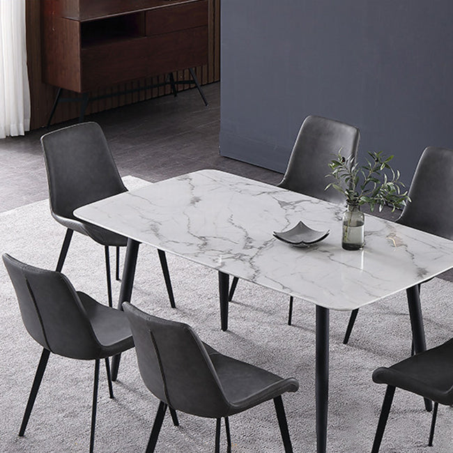 Modern Style Sintered Stone Rectangle Table Set 1/2/5/7 Pieces Dining Set Clearhalo 'Dining Room Sets' 'Dining Tables & Seating' 'dining_room_set' 'furn' 'furn_dining_room_set' 'Furniture' 'Kitchen & Dining Furniture' 5357126