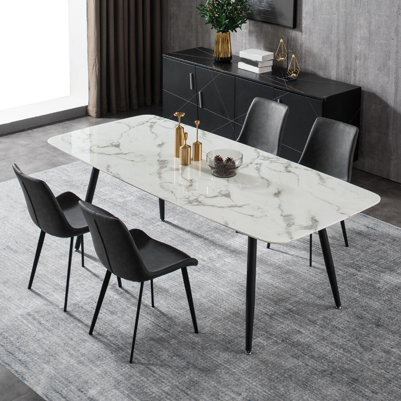 Modern Style Sintered Stone Rectangle Table Set 1/2/5/7 Pieces Dining Set Clearhalo 'Dining Room Sets' 'Dining Tables & Seating' 'dining_room_set' 'furn' 'furn_dining_room_set' 'Furniture' 'Kitchen & Dining Furniture' 5357132