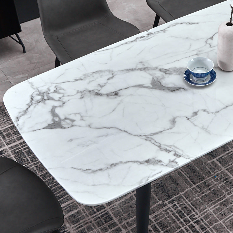 Modern Style Sintered Stone Rectangle Table Set 1/2/5/7 Pieces Dining Set Clearhalo 'Dining Room Sets' 'Dining Tables & Seating' 'dining_room_set' 'furn' 'furn_dining_room_set' 'Furniture' 'Kitchen & Dining Furniture' 5357135