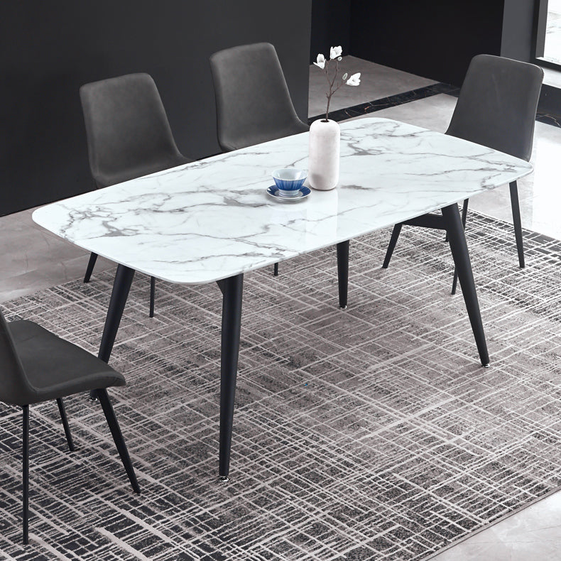 Modern Style Sintered Stone Rectangle Table Set 1/2/5/7 Pieces Dining Set Clearhalo 'Dining Room Sets' 'Dining Tables & Seating' 'dining_room_set' 'furn' 'furn_dining_room_set' 'Furniture' 'Kitchen & Dining Furniture' 5357138