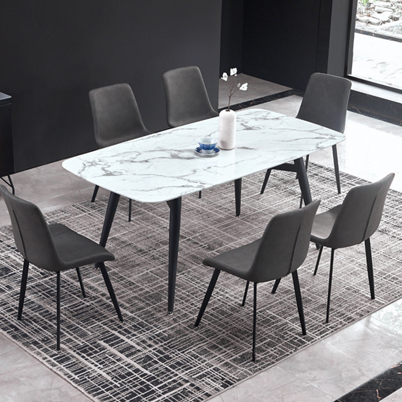 Modern Style Sintered Stone Rectangle Table Set 1/2/5/7 Pieces Dining Set Clearhalo 'Dining Room Sets' 'Dining Tables & Seating' 'dining_room_set' 'furn' 'furn_dining_room_set' 'Furniture' 'Kitchen & Dining Furniture' 5357140