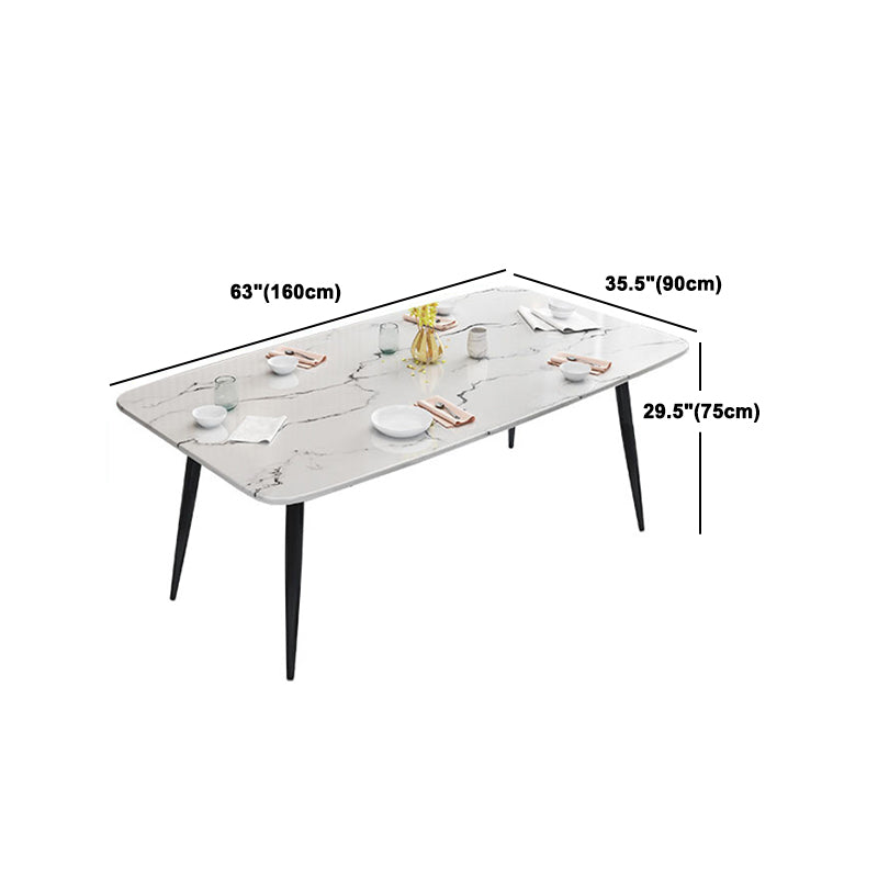 Modern Style Sintered Stone Rectangle Table Set 1/2/5/7 Pieces Dining Set Clearhalo 'Dining Room Sets' 'Dining Tables & Seating' 'dining_room_set' 'furn' 'furn_dining_room_set' 'Furniture' 'Kitchen & Dining Furniture' 5357143