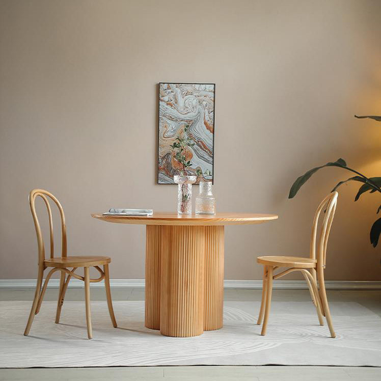 Minimalistische ronde eettafelset 1/2/3/4/5/7-delige grenen dinetteset