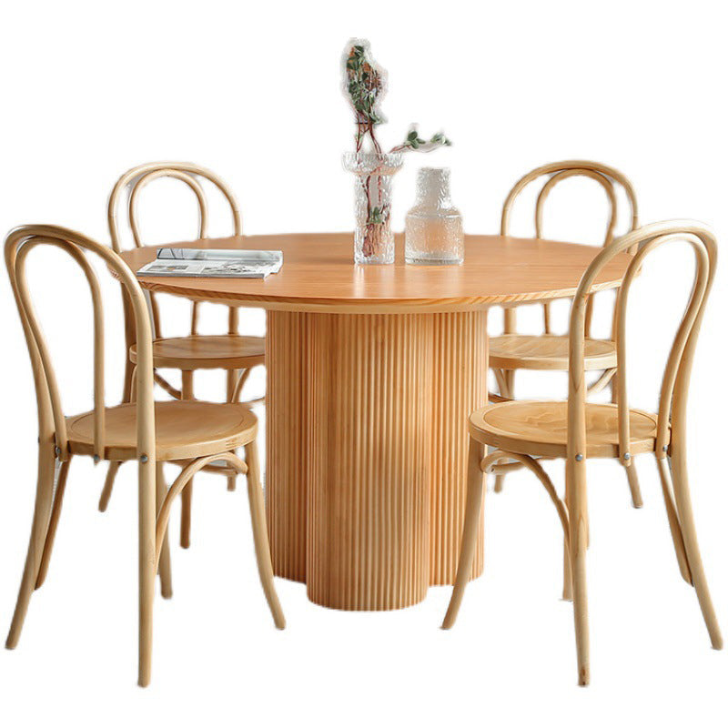 Minimalistische ronde eettafelset 1/2/3/4/5/7-delige grenen dinetteset