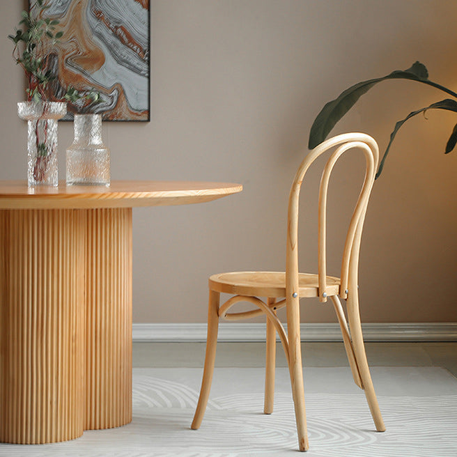 Minimalistische ronde eettafelset 1/2/3/4/5/7-delige grenen dinetteset