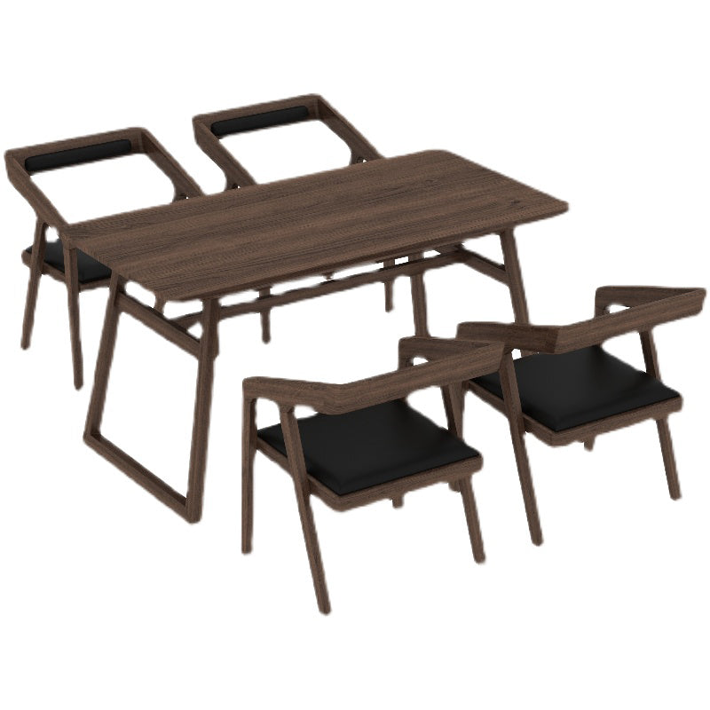 Traditional Wood Dinette Set 1/2/5/7 Pieces Rectangle Table Set for Dining Room Clearhalo 'Dining Room Sets' 'Dining Tables & Seating' 'dining_room_set' 'furn' 'furn_dining_room_set' 'Furniture' 'Kitchen & Dining Furniture' 5357186