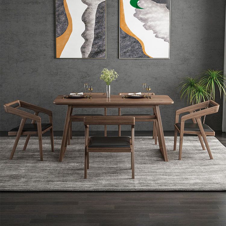 Traditional Wood Dinette Set 1/2/5/7 Pieces Rectangle Table Set for Dining Room Clearhalo 'Dining Room Sets' 'Dining Tables & Seating' 'dining_room_set' 'furn' 'furn_dining_room_set' 'Furniture' 'Kitchen & Dining Furniture' 5357188