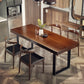 Industrial 1/5/7 Pieces Dining Set Rectangle Pine Wood Dining Table for Dining Room 5 Pieces: Table, 4 Brown Chairs Clearhalo 'Dining Room Sets' 'Dining Tables & Seating' 'dining_room_set' 'furn' 'furn_dining_room_set' 'Furniture' 'Kitchen & Dining Furniture' 5357199
