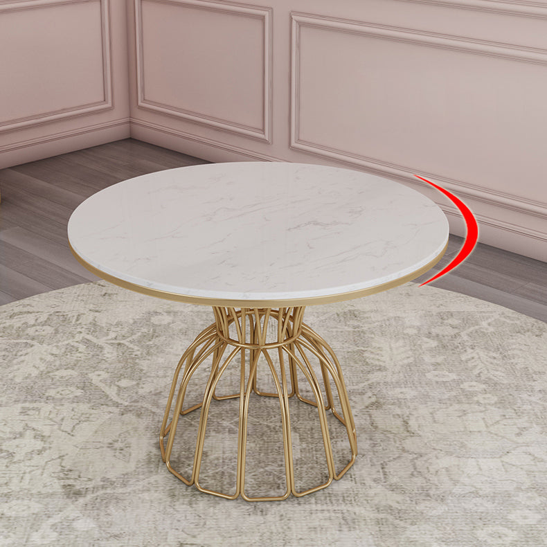 Juego de comedor nórdico de 1/5 piezas, mesa de comedor redonda de piedra para comedor
