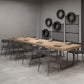 Industrial Solid Wood Dining Table Set 1/2/5 Pieces Rectangle Dining Set