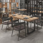 Industrial Solid Wood Dining Table Set 1/2/5 Pieces Rectangle Dining Set