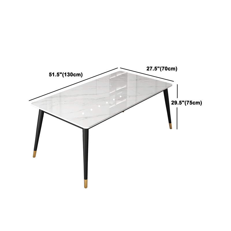 Moderne Rechteck Esstisch Set 1/4/5 Stück weißer Stein esissen