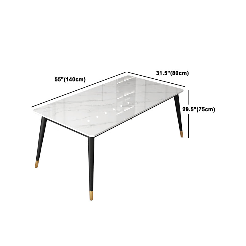 Moderne Rechteck Esstisch Set 1/4/5 Stück weißer Stein esissen