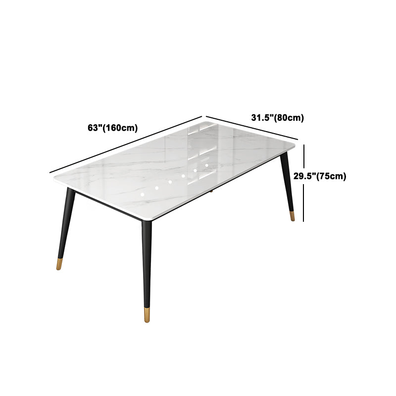 Moderne Rechteck Esstisch Set 1/4/5 Stück weißer Stein esissen