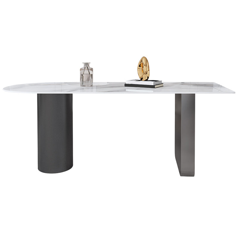 Set da tavolo in metallo in pietra sinterizzata in stile moderno Set da pranzo 1/3/4/5 pezzi
