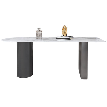 Set da tavolo in metallo in pietra sinterizzata in stile moderno Set da pranzo 1/3/4/5 pezzi