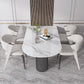 Set da tavolo in metallo in pietra sinterizzata in stile moderno Set da pranzo 1/3/4/5 pezzi