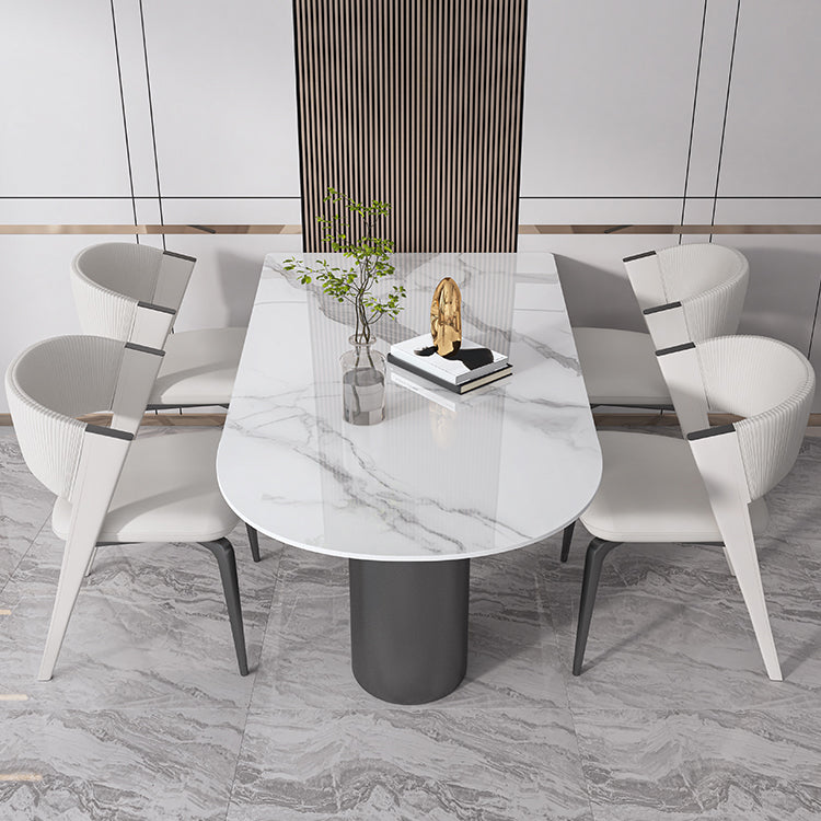 Set da tavolo in metallo in pietra sinterizzata in stile moderno Set da pranzo 1/3/4/5 pezzi