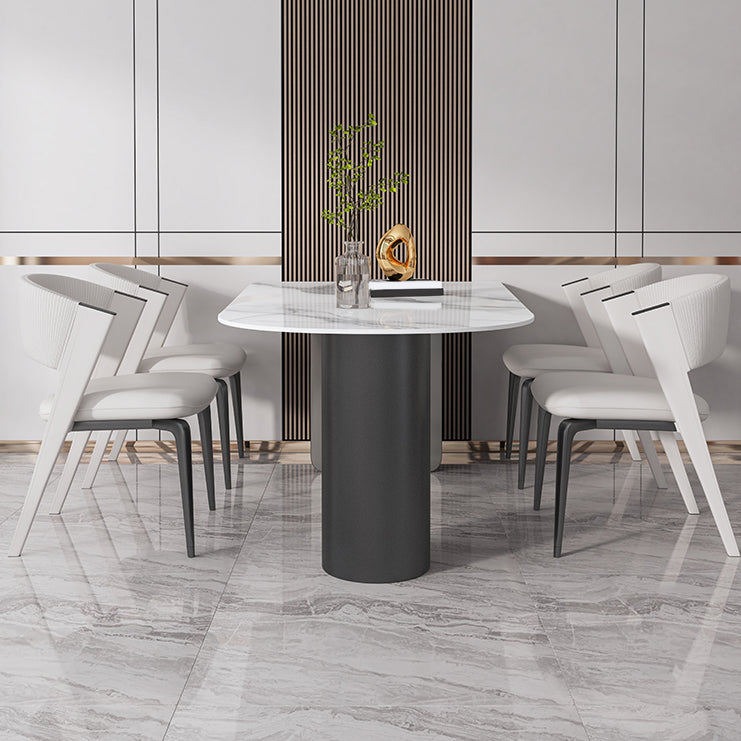 Set da tavolo in metallo in pietra sinterizzata in stile moderno Set da pranzo 1/3/4/5 pezzi