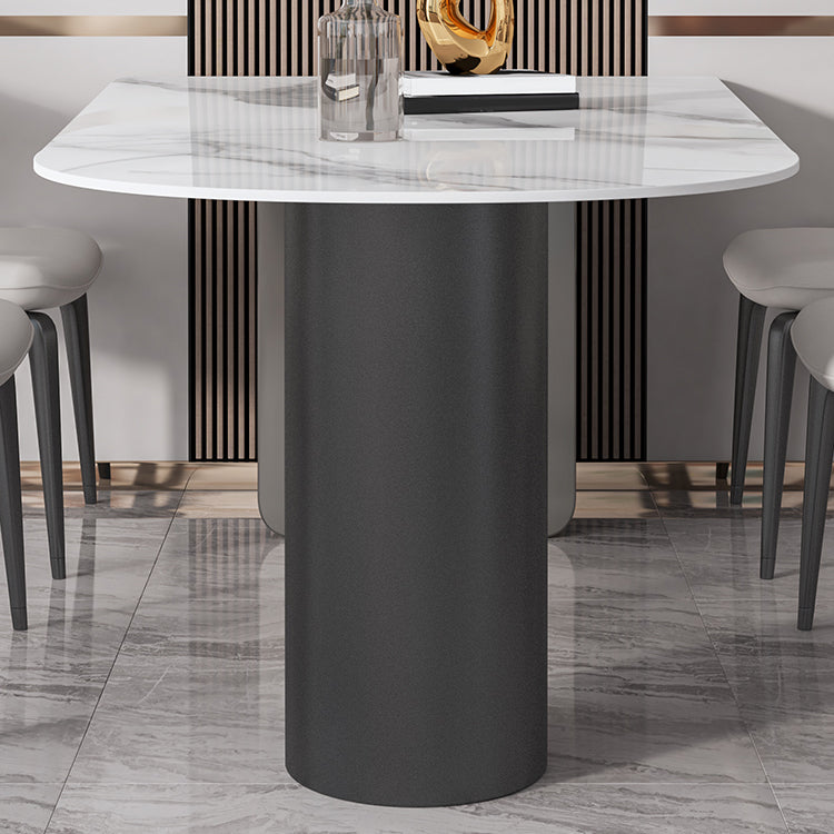 Set da tavolo in metallo in pietra sinterizzata in stile moderno Set da pranzo 1/3/4/5 pezzi