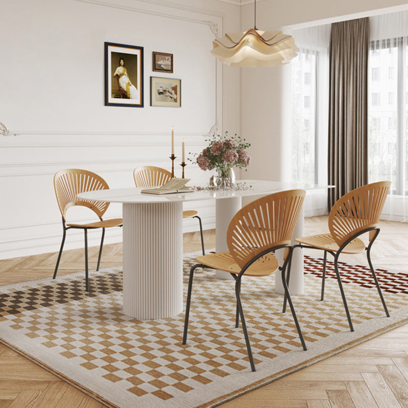 Minimalistische witte eettafelset 1/4/5/7-delig Thuistafel en stoelen