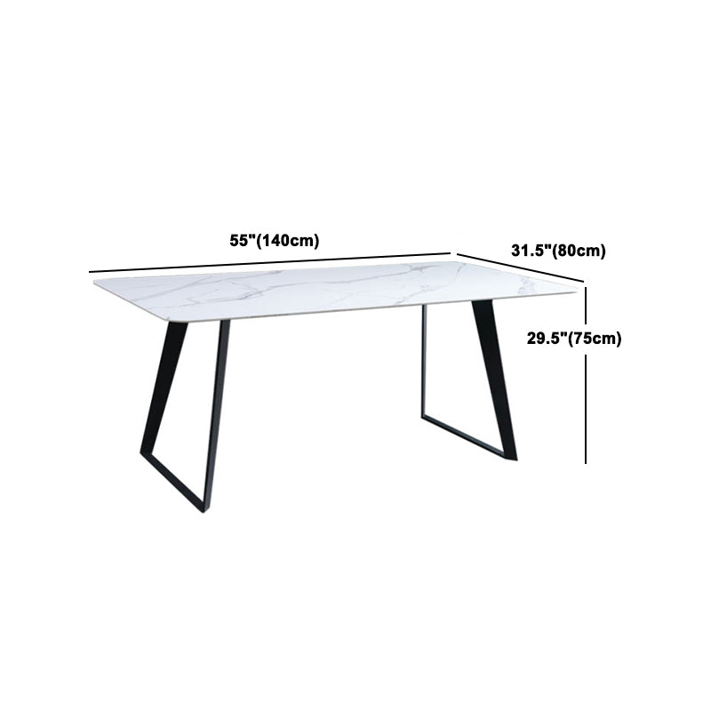 Set da tavolo moderno rettangolare in pietra sinterizzata Set da pranzo da 1/2/5/7 pezzi