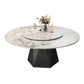 Marble Round Dining Table Contemporary Style Dining Site Table with Turntable