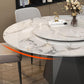 Marble Round Dining Table Contemporary Style Dining Site Table with Turntable